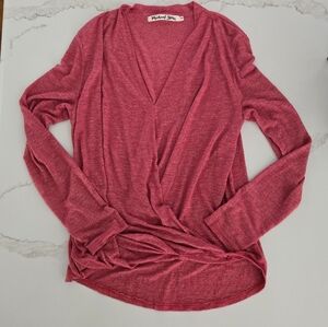 Michael Stars Long Sleeve Faux Wrap Top